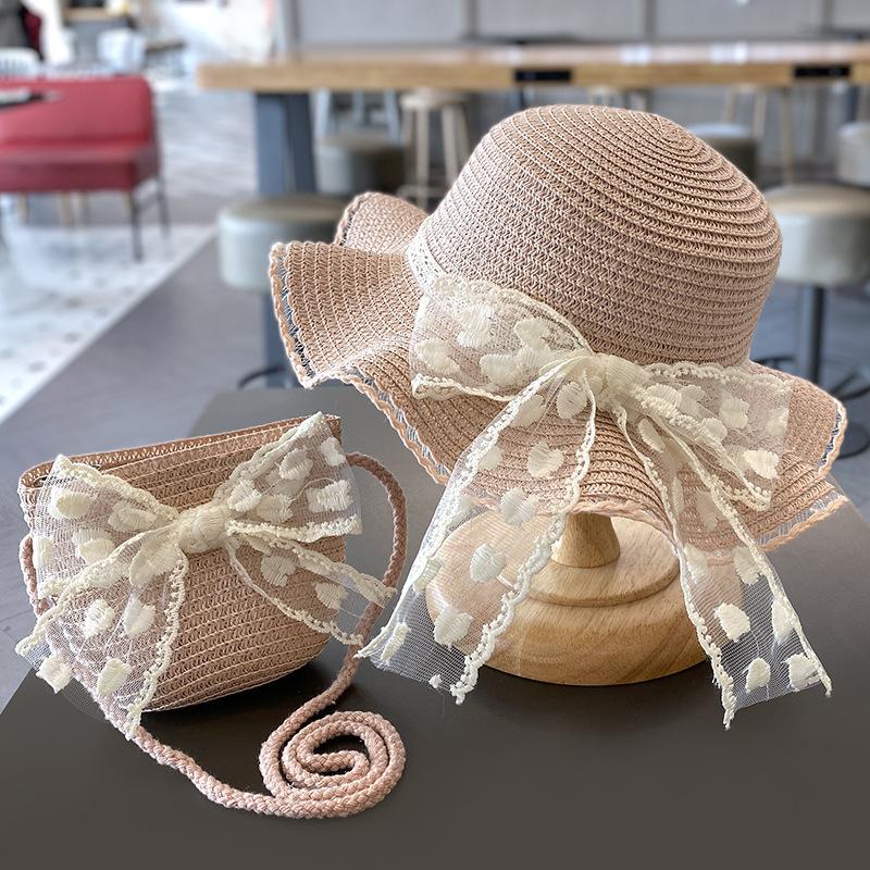 Summer Children's Sun Protection Beach Straw Hat Princess Girl's Vacation Woven Sun Hat