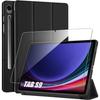 Case + Tempered Glass -E.F.CONNECTION - for Samsung Galaxy Tab S9 - Slim Protection - Stand Function - Black
