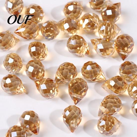 DIY Bracelet Making Beads Faceted Teardrop Glass Beads, Water Drop Loose Spacer Top Drilled Crystal Iridescent AB Coated for Sun Catcher, Necklace