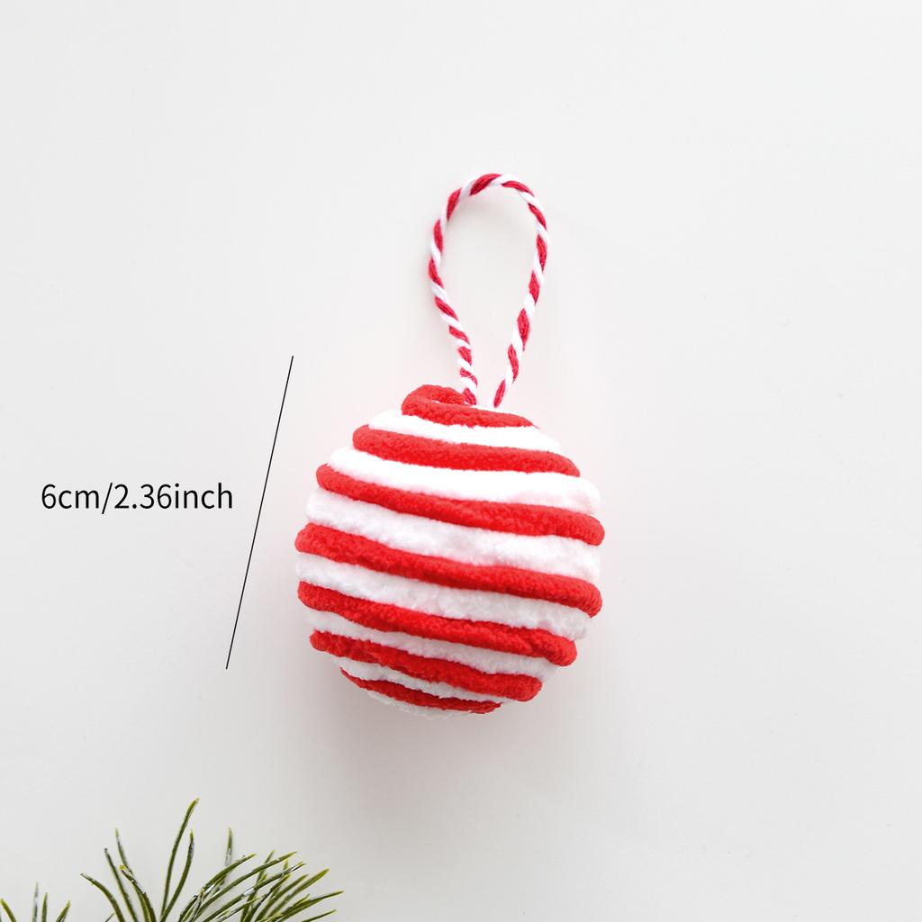 Christmas Red and White Plush Decorations Christmas Balls Walking Sticks Candy Christmas Tree Hangings Christmas INS Ornaments