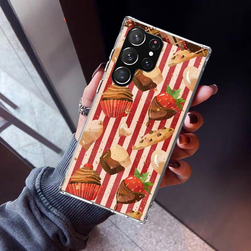Macaron Ice Cream Cake Doughnut Phone Case For Samsung Galaxy S26 S25 Edge S24 S23 Ultra S22 Plus S21 S20 FE Soft TPU Back Cover
