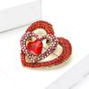 New Fashionable Alloy Rhinestone Hollow Heart Brooch with Elegant Temperament, Fashionable Women's Chest Flower Jewelry