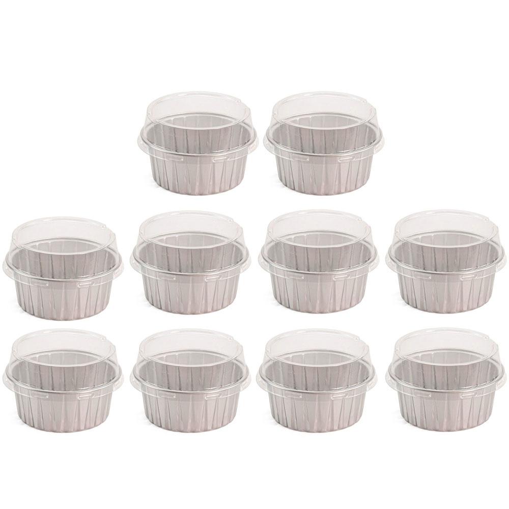 10pcs Small Baking Pudding Cake Mold Cake Tool Tinfoil Box Gifts Tray Tinfoil Cups