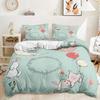3D Printed Rabbit Bedding Set Cute Animal Down Duvet Cover Pillowcase 2/3 Pieces AU/EU/DE Full Size Soft Home Textile Easter Quilt Cover