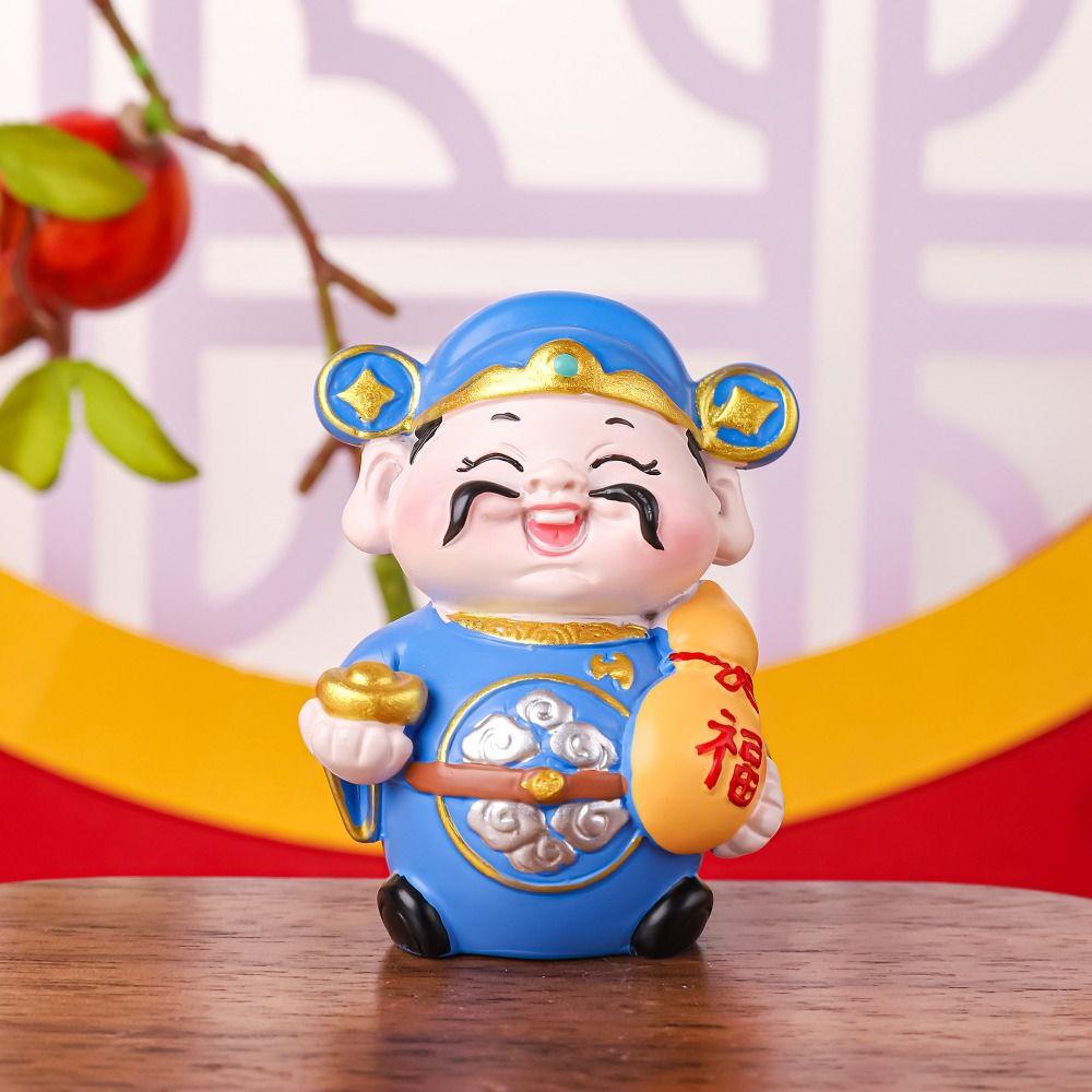 Cute Lucky New Year Statue Fortune Chinese God Statue New Year Decoration Gifts