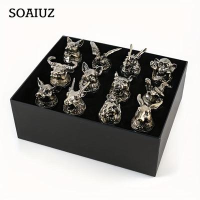 Элегантный набор рюмок «Зодиак» из 12 предметов — китайская посуда для напитков Baijiu, многофункциональная и многоразовая, идеально подходит для подарков