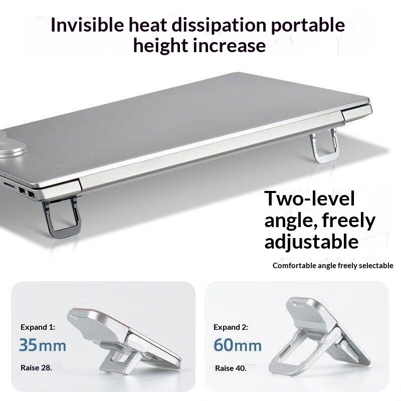 Invisible Portable Laptop Stand 1 Pair Mini Folding Notebook Leg Holder Adjustable Height Non-slip Bracket for Work Gaming Travel