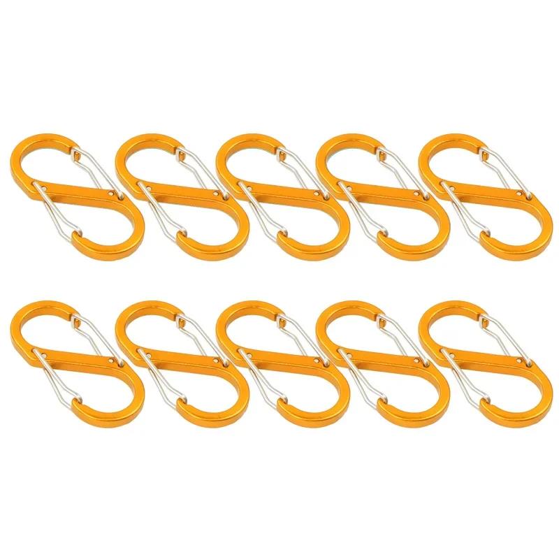 10 шт. S двойной карабин набор кемпинг EDC выживания скалолазание пружинный рюкзак застежки брелок тактическое снаряжение крючки брелок клипса