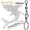 Рыболовные аксессуары 100 шт. нержавеющие рыболовные вертлюги коррозионностойкая бочка вертлюг рыболовный инструмент