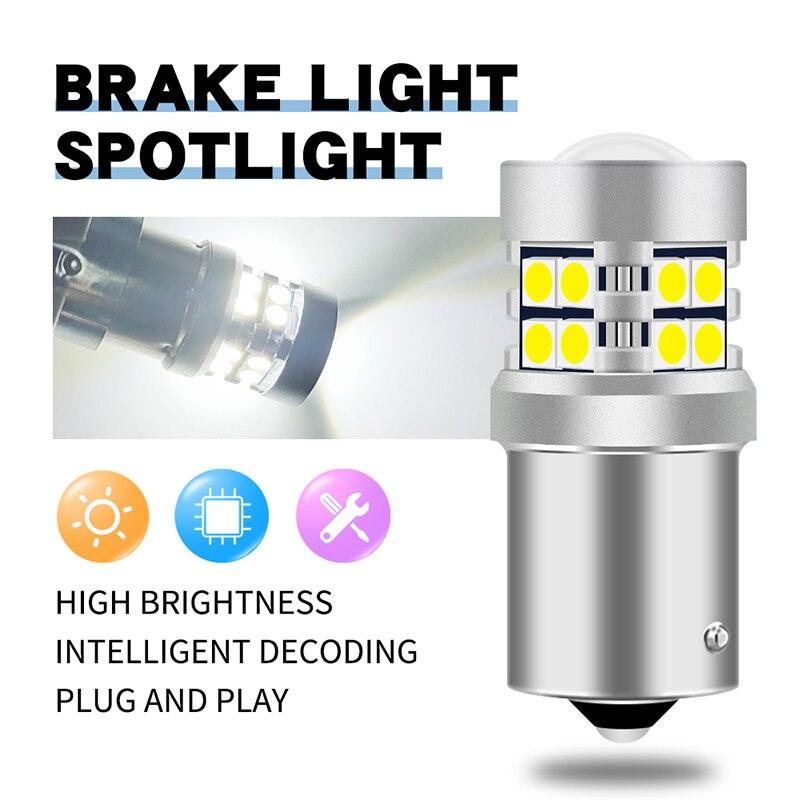 2pcs 1156 BA15S PY21W P21/5W 1157 BAY15D LED Bulbs 3030 19SMD Canbus Car Turn Signal Light Brake Reverse Parking Lamps 6000k 12v