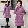 Женская одежда на хлопковой подкладке, утепленные пальто средней длины, зимняя куртка больших размеров, зимняя одежда для мам, куртки, теплая парка
