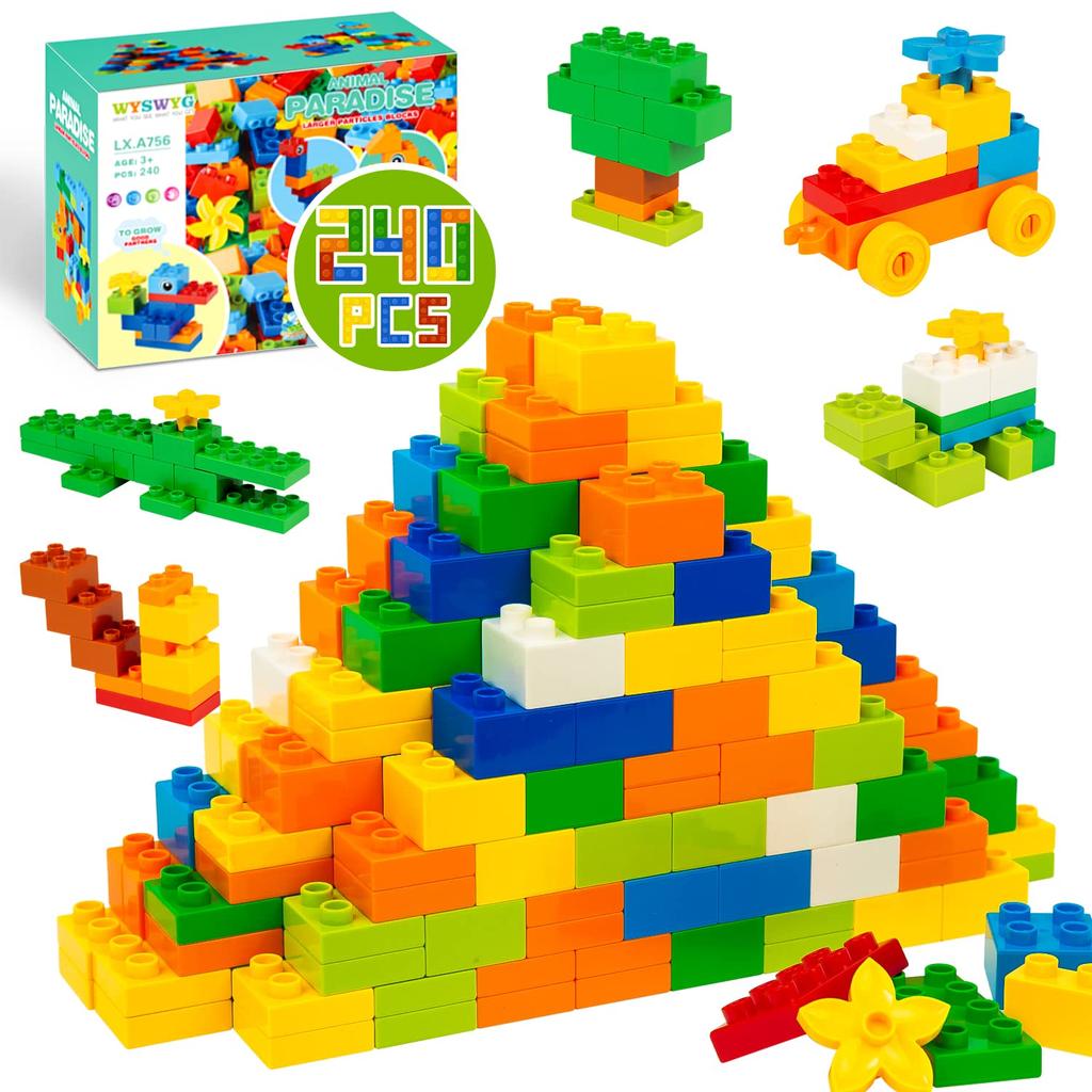 240 Piece Large Particle Block Toy Duplo Compatible Anpanman Block Replacement Indoor Play Educational Toy Building Blocks Play Equipment Children
