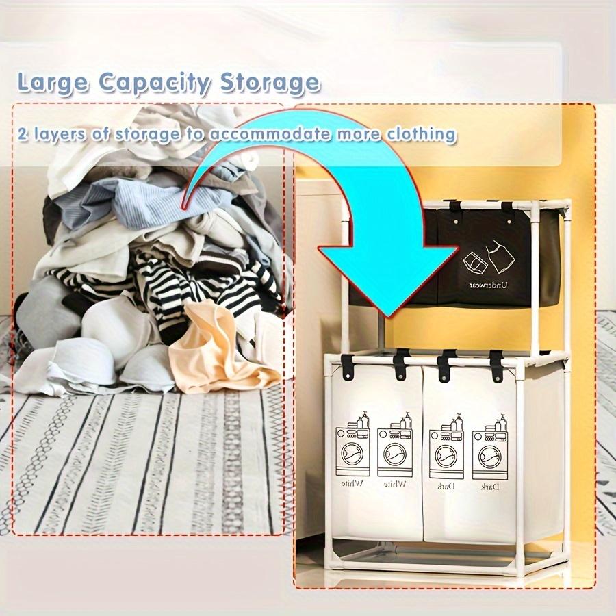 1 корзина для хранения грязной одежды, корзина для хранения одежды большой емкости, легкая двойная корзина для белья, стеллаж для хранения грязной одежды, сумка для хранения.