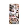 Зимний новогодний рождественский чехол для телефона iPhone 5 5s 2020se 6 6s 7 8 plus x 10 XR XS 11 12 13 mini pro MAX черная задняя крышка из ТПУ