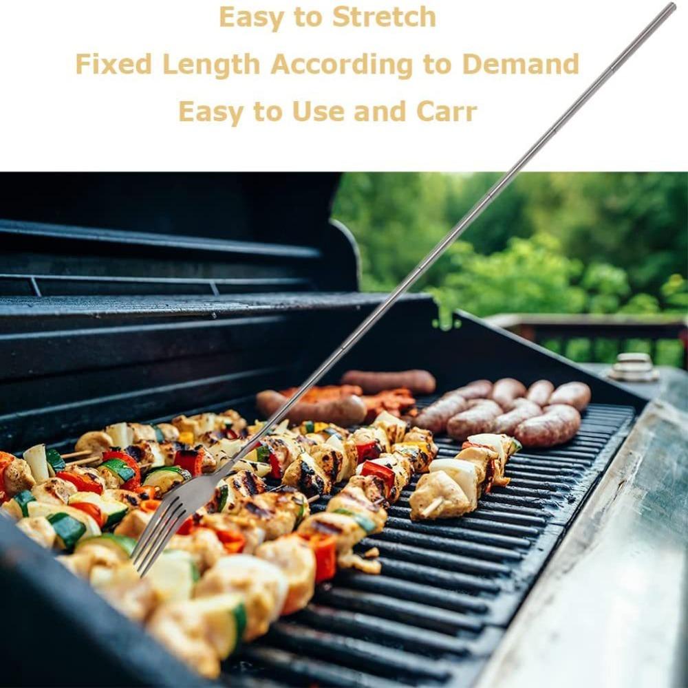 Fruit Telescopic Dinner Stainless Steel Meat Fork Extendable Fork Cutlery Forks