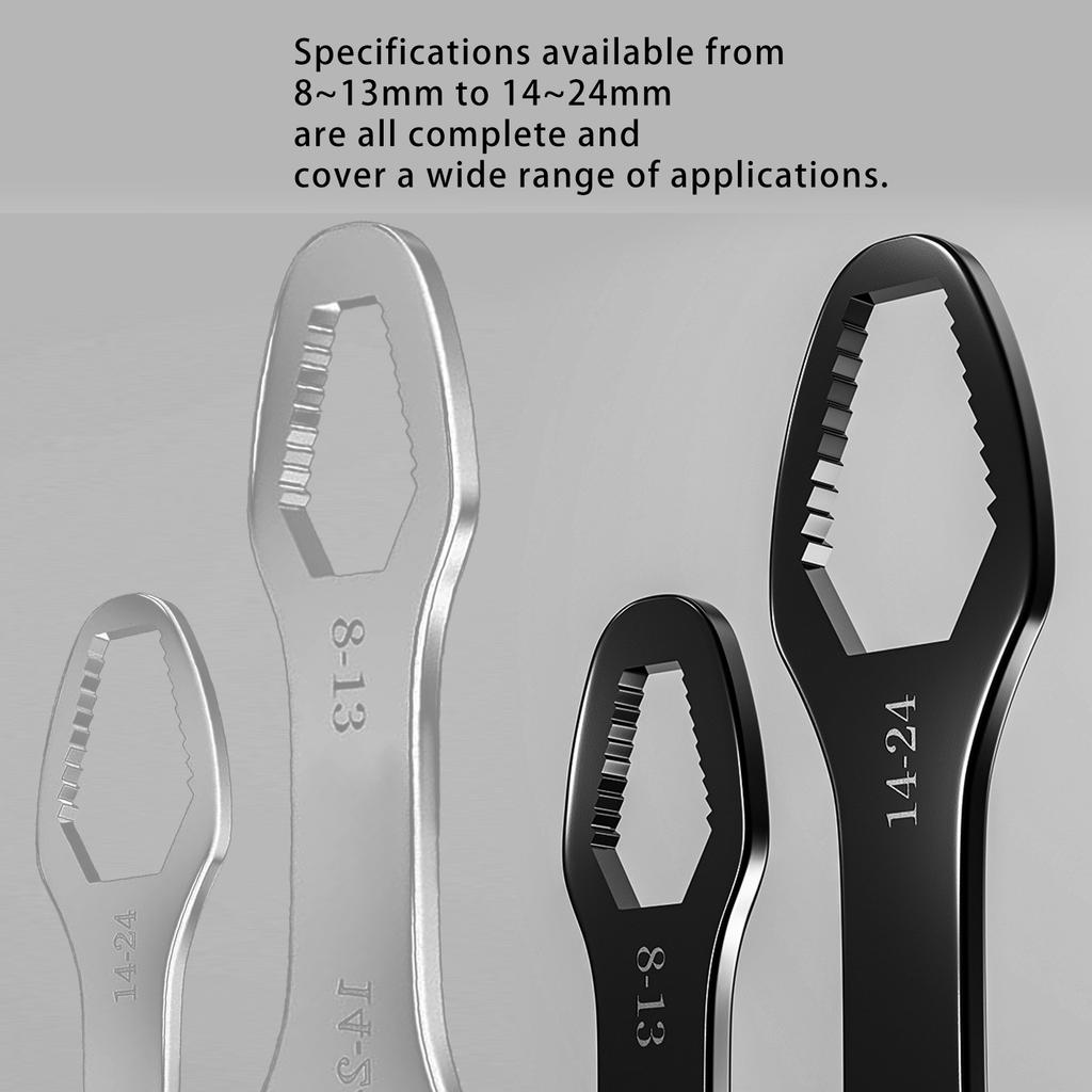 Набор универсальных ключей «Все в одном» 2 шт., регулируемые от 8 до 24 мм для авторемонта и регулировки мотоциклов и велосипедов