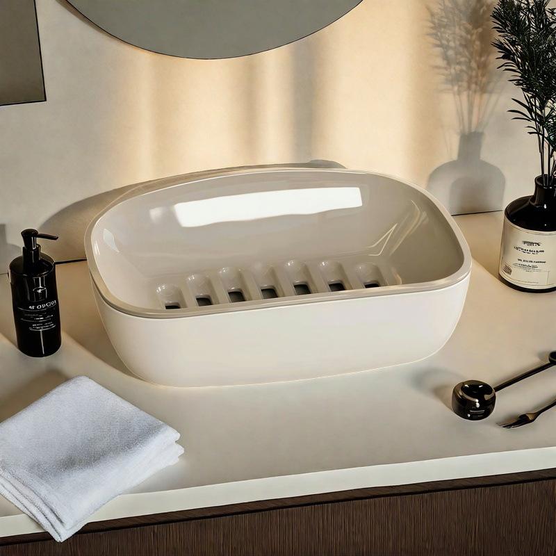 Сливница для мыла, Бытовая мыльница для ванной комнаты, Двухъярусная большая мыльница, Мыльница для стирального порошка