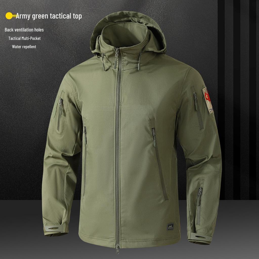 Men's Spring & Autumn Tactical Camouflage Suit: Outdoor, Water-Repellent, Wear-Resistant, Dirt-Resistant, Breathable, Multi-Pocket Workwear