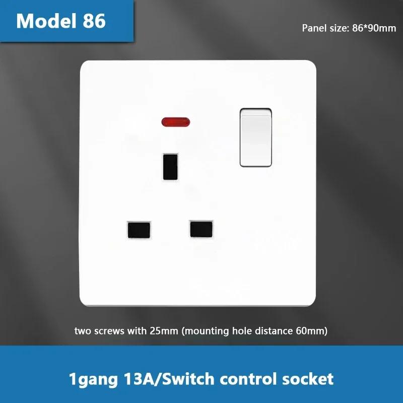 Стандартная розетка Великобритании 13А, двойная USB, вилка Type-C, настенная розетка, 1/2/3-клавишный двухпозиционный выключатель, белая универсальная 5-контактная настенная электрическая розетка