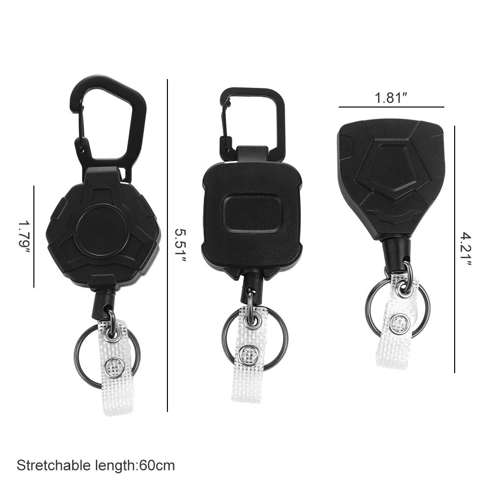 ID Lanyard Name Tag Badge Holder Badge Reel Easy-to-pull Buckle ID Card Holder Retractable Key Ring