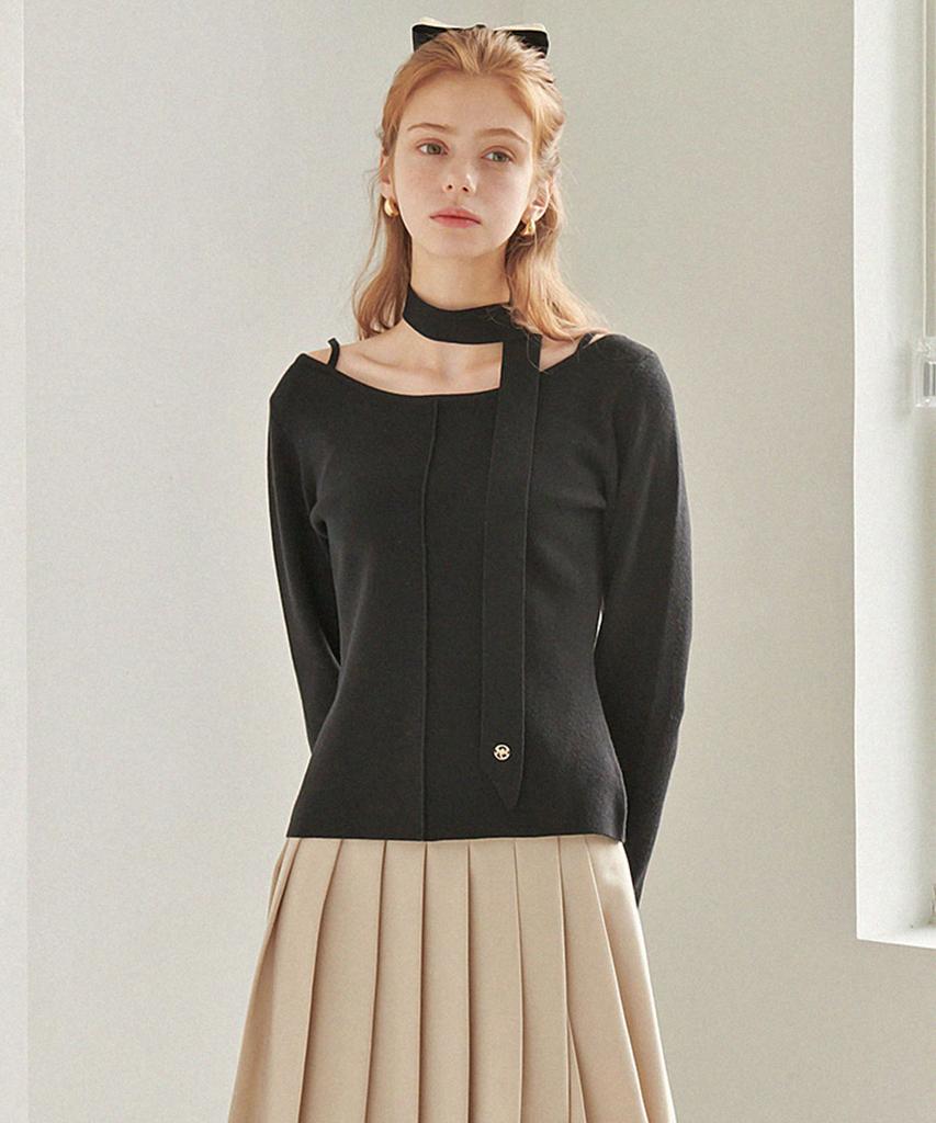 MICANE Harmonious Tie Set Slit Knit Black