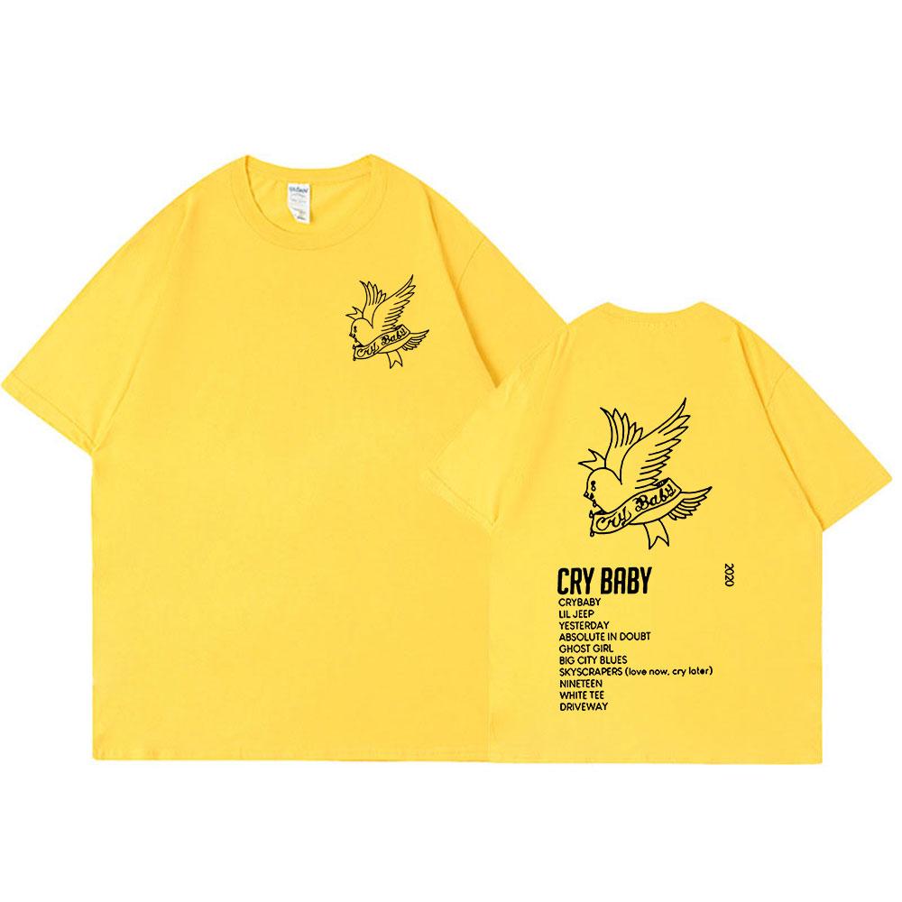 Rapper Lil Peep CryBaby Music Album T Shirt Unisex Women Fashion Hip Hop Short Sleeve Tshirt High Quality Oversized Cotton Tshirt