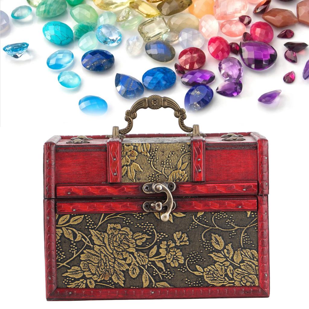 Органайзер для ювелирных изделий, портативный деревянный футляр для хранения ювелирных изделий из искусственной кожи