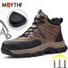 Последняя Неразрушаемая обувь Рабочие ботинки Мужские Защитная обувь Водонепроницаемые Ботинки безопасности Защита от проколов Обувь со стальным подноском Мужская