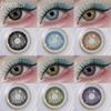 FUNSACHY 1 пара цветных синих контактных линз Красивая косметика Зрачок зеленые линзы Глаза контактные линзы модные годовые коричневые линзы