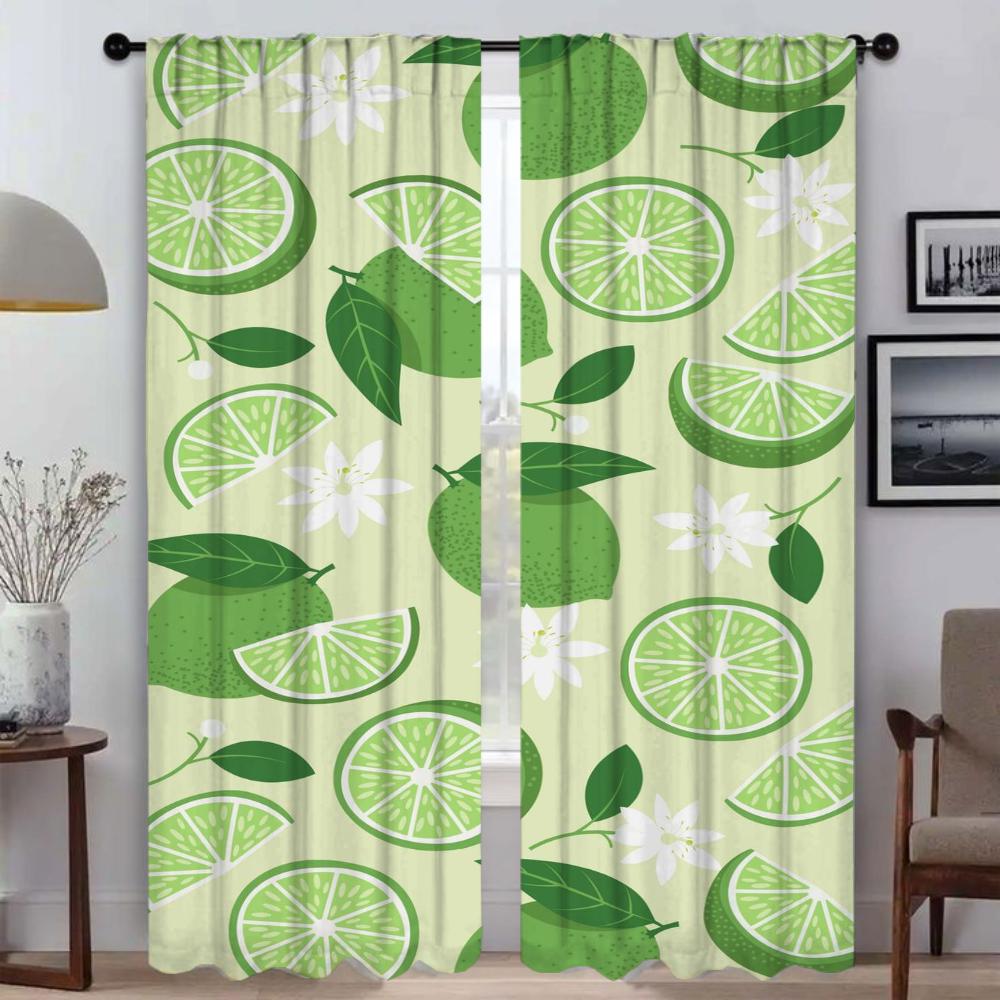 Modern Living Room Curtains for Camera Fruit Tulle for Bedroom Shades Partition Window Curtain Blackout Curtains 2 Pieces Child