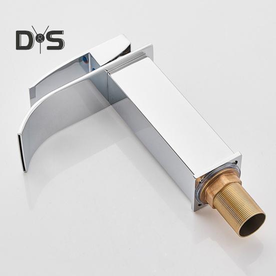 Водопадный смеситель для ванной комнаты с одной ручкой управления, современный дизайн, простая установка, смеситель для умывальника с водопадным изливом