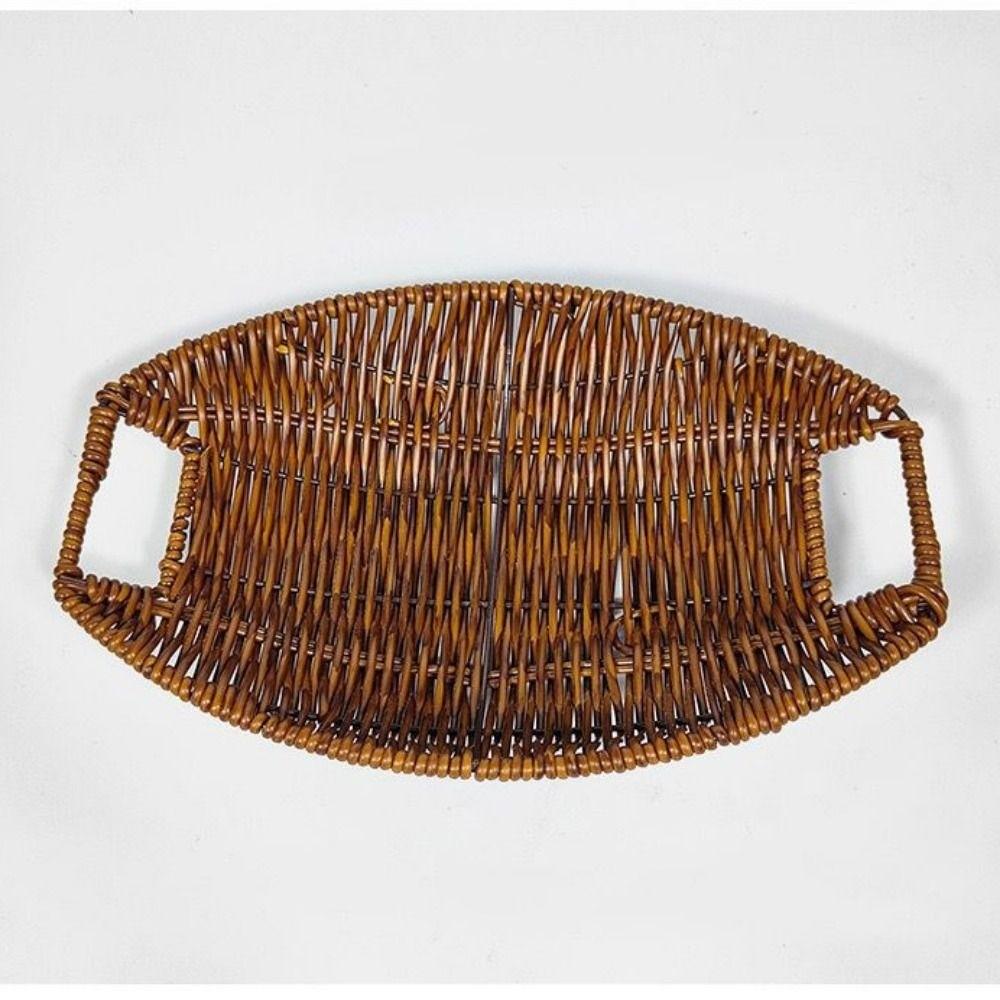 Plastic Imitation Rattan Wicker 3 Sizes Fork Spoon Basket Restaurant Serving Tabletop Display