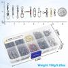 165Pcs Fishing Swivels Accessories Kit Ball Bearing Swivels Rolling Swivels Fishing Swivels Snap Clips Fishing Connectors