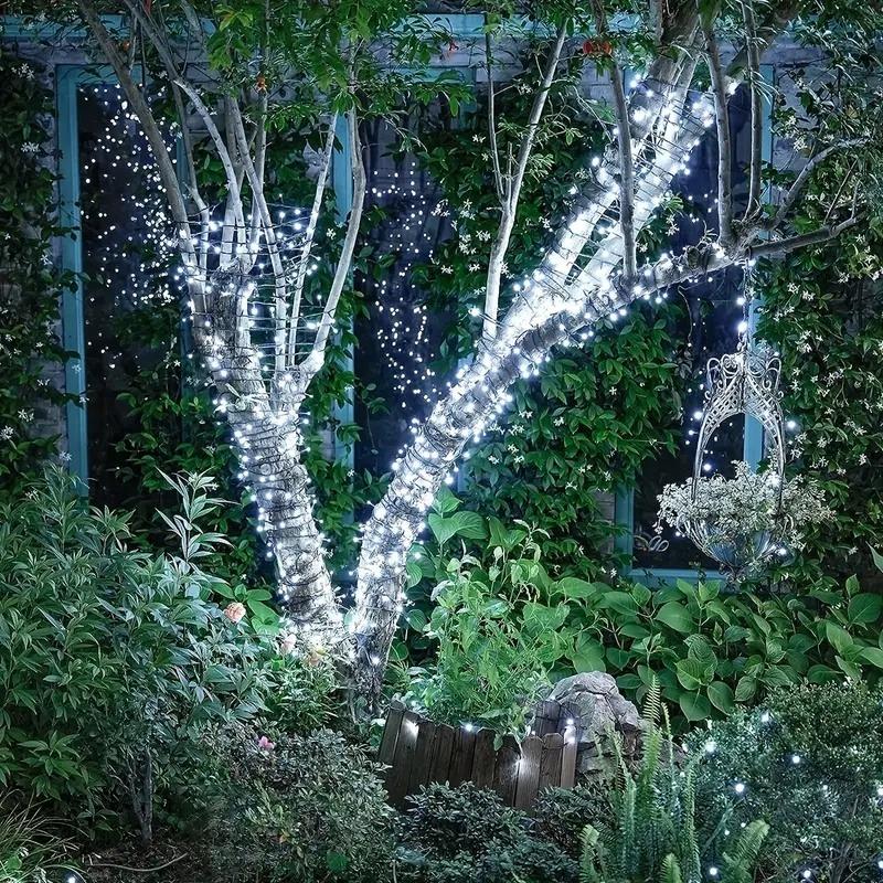 Led Solar String Lights Outdoor Solar Christmas Lights 8 Modes Twinkle Fairy Lights for Xmas Tree Garden Wedding Decoration