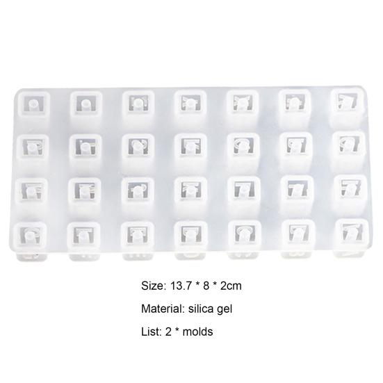 2 шт./компл., современные устойчивые к коррозии антипригарные антидеформированные квадратные буквы с бусинами, эпоксидная форма, инструмент для рукоделия, смола