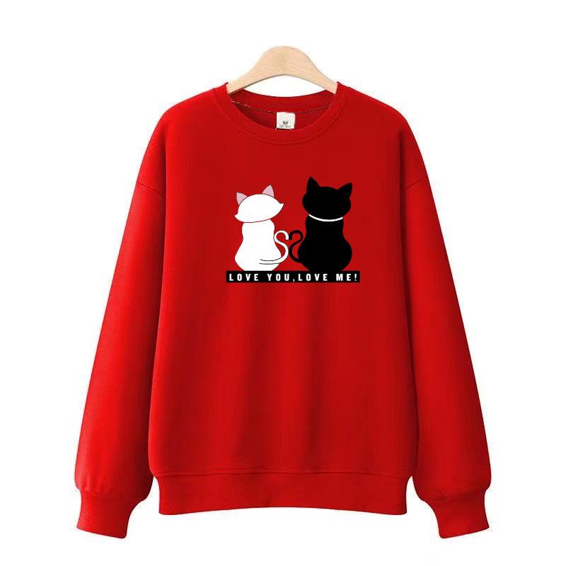 2024 Осень/Зима Женская плюшевая утолщенная круглая толстовка с круглым вырезом - Модная, свободная, повседневная, теплая