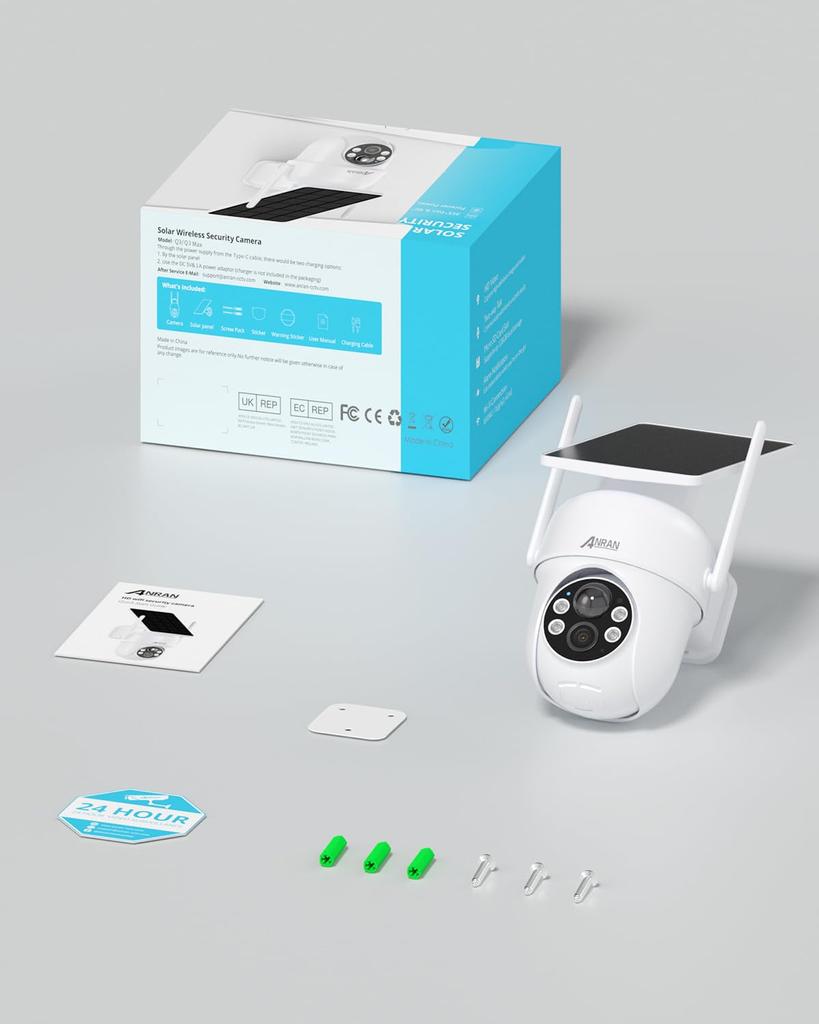 Version 5 Million Super High Pixel High Efficiency Charging Integrated Security Camera Alexa ANRAN Security No Power Supply Security 5 Million No