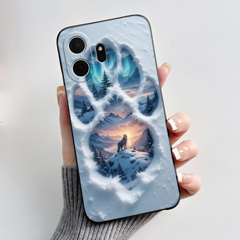 Phone Case For TCL NxtPaper 70 Pro Bumper Black Silicone Shockproof Soft Casing Pattern New Design Love Moon Pattern Cover