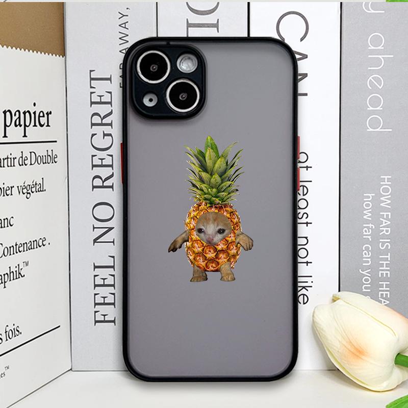 Креативный Забавный Животные Фрукты Кошка Пара Чехол для Телефона для iPhone 17 16 Pro Max 15 14 13 12 11 XS MAX X XR 7 8 Plus Милый Жесткий Чехол