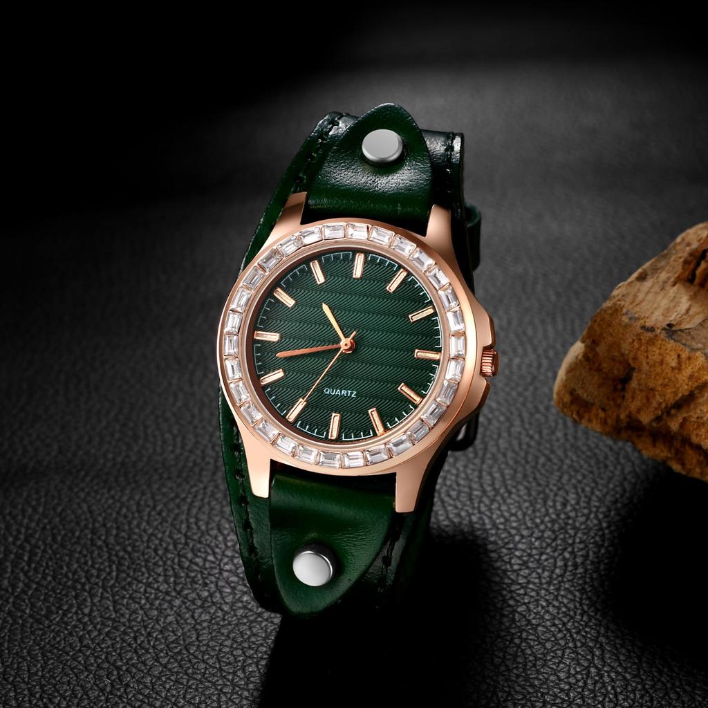 Часы в античном стиле с кожаным ремешком, аналоговый водонепроницаемый кожаный браслет, женские часы, стильный модный аксессуар, подарок на день рождения, годовщину, рождественский подарок