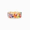 Irregualr Design Colorful CZ Women Rings Gold Color/Silver Color Geometric CZ Rainbow Rings Luxury Trendy Jewelry