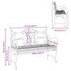 Garden Bench 2 Seater 114 x 56.5 x 90 cm Steel Silver Grey
