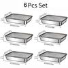5/6 PCS Stainless Steel Food Storage Plate with Lids Hotpot Preparation Plate Stackable for Meat Fruits Veggies Camping Kitchen