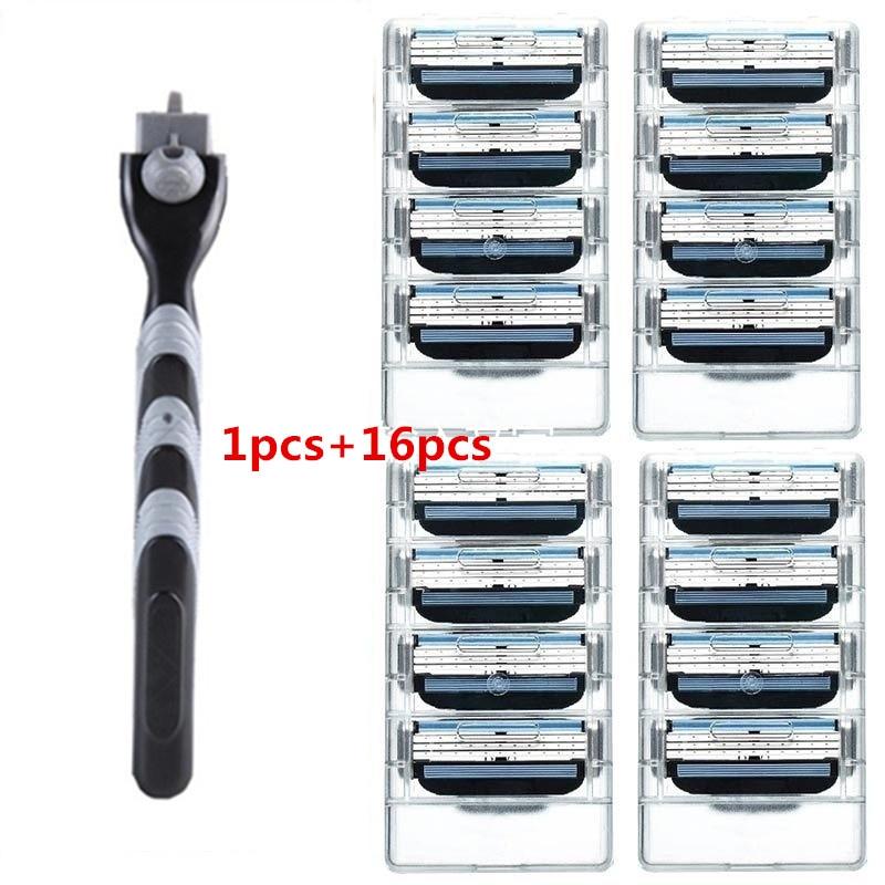 16 шт. / 4 шт. в упаковке фирменные бритвенные лезвия + 1 шт. держатель для бритвы Fit Giletts, лезвия для бритья 3 шт. для мужчин