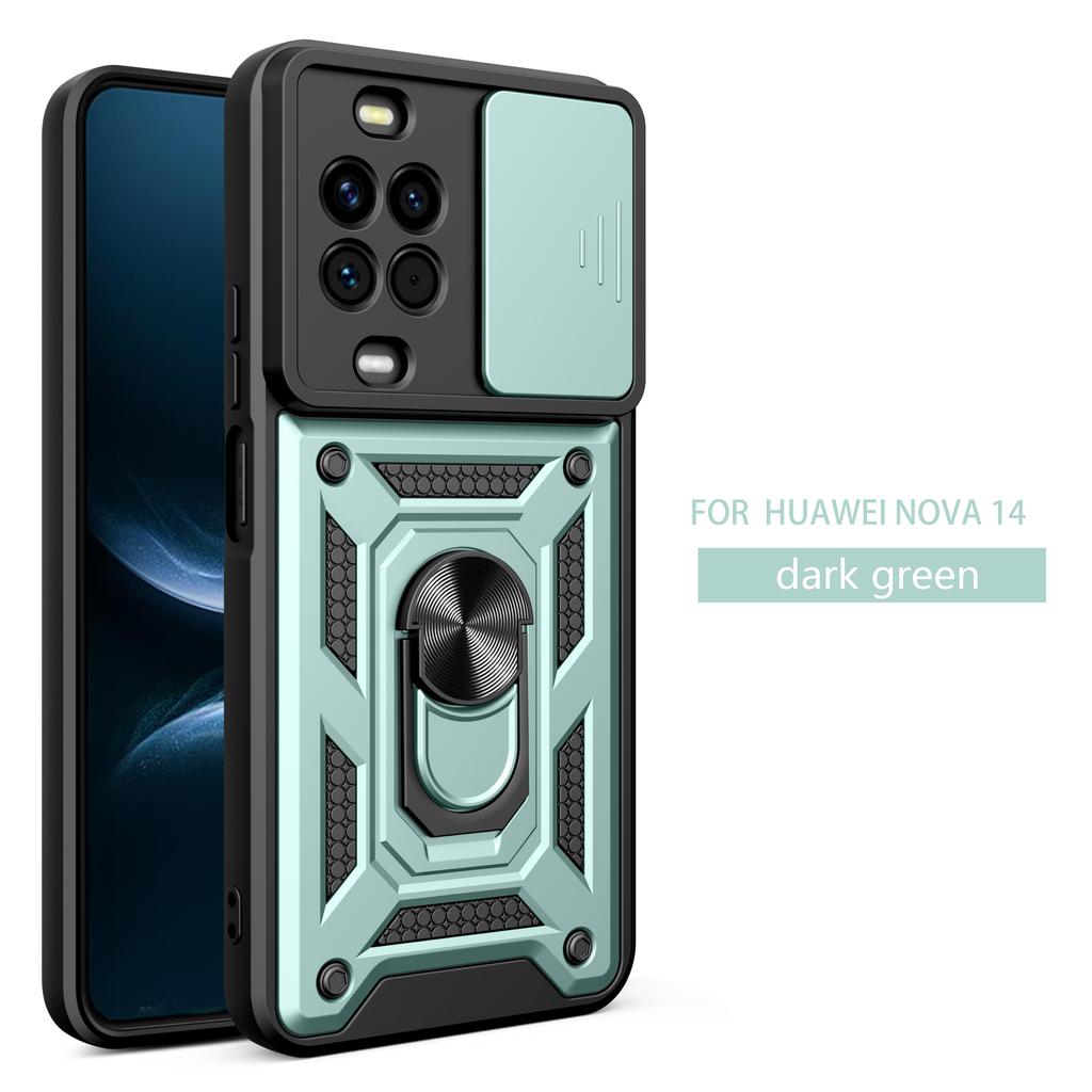 Чехол для Huawei nova 14 Pro Чехол для Huawei nova 14 Крышка Nova14pro Магнитное кольцо-держатель Бронированный чехол для телефона Защита камеры сдвижной задней крышкой