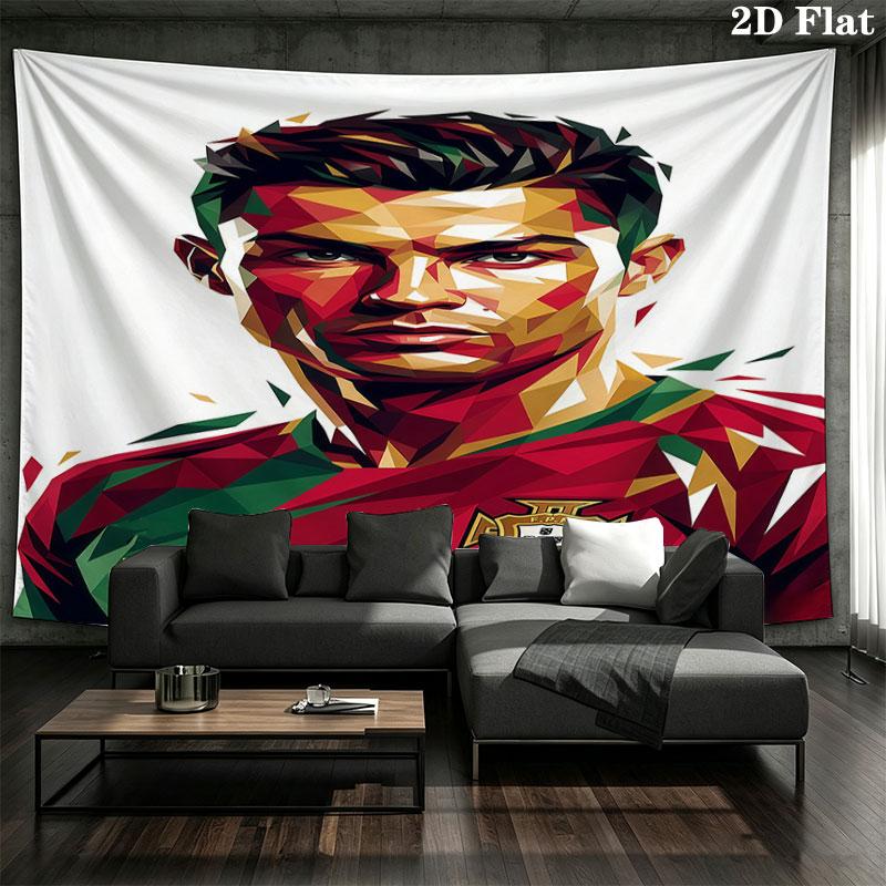 CR7 Криштиану Роналду Настенный Гобелен Эстетичное Настенное Украшение Печатная Тканевая Покрывало Декоративные Гобелены для Спальни Гостиной Домашний Декор