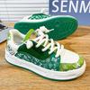 Новые мужские и женские персонализированные повседневные зеленые спортивные туфли с универсальной шнуровкой, популярная парусиновая обувь, износостойкая, размер 44