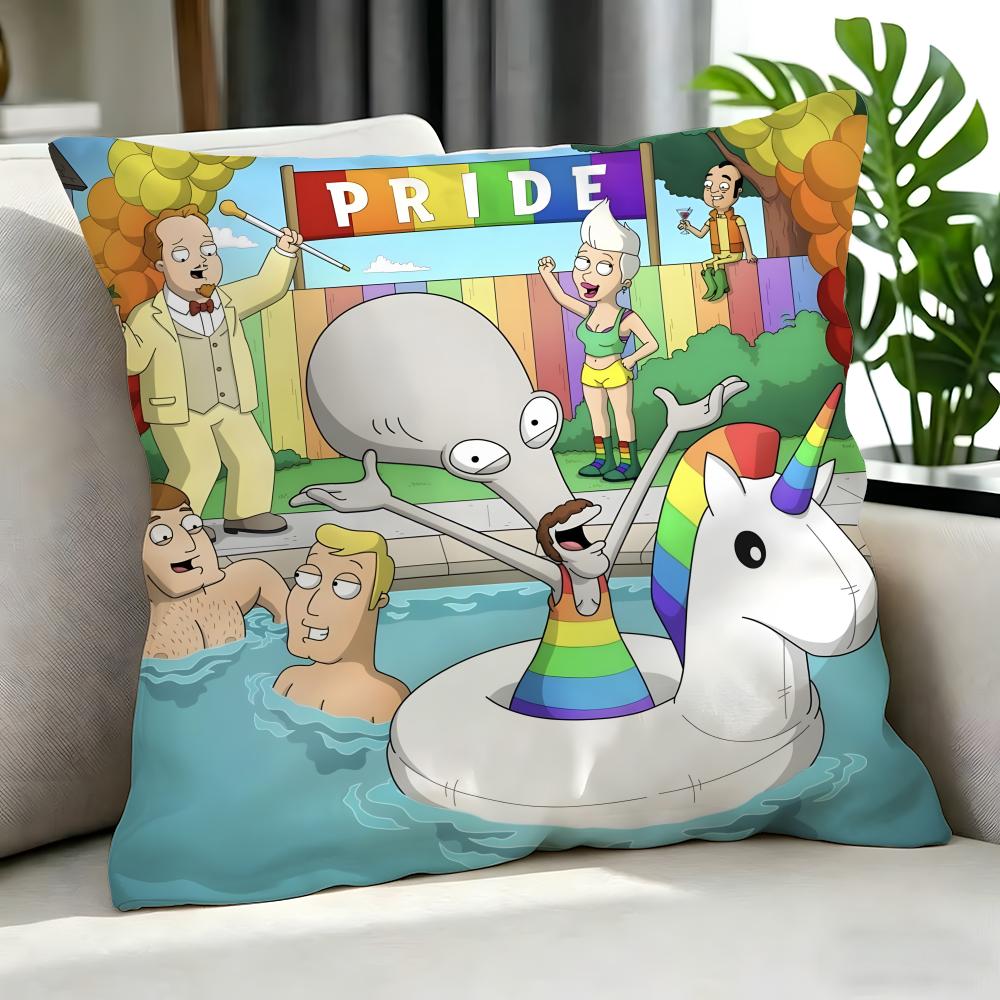 Cartoon American Dad! Cushion Cover Cushion Cover Set 4Pcs 50X50 45X45 40X40 Pillowcase Decorative Sofa Home Decor