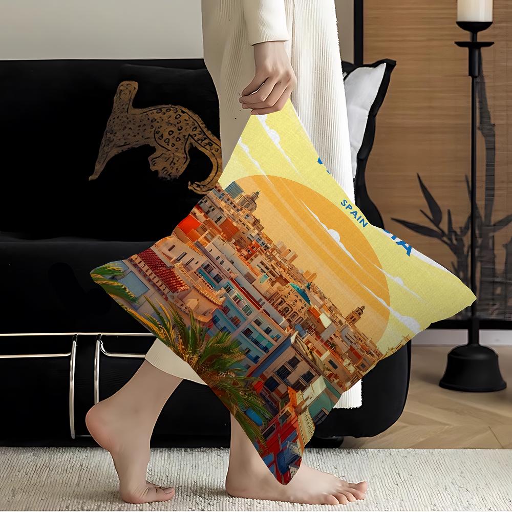 Ретро Городское Здание Америка Белый Дом Декоративный Эстетика Комнаты Чехол Домашний Декор Спальня Диван-Кровать Диван Подушка Чехол 45x45