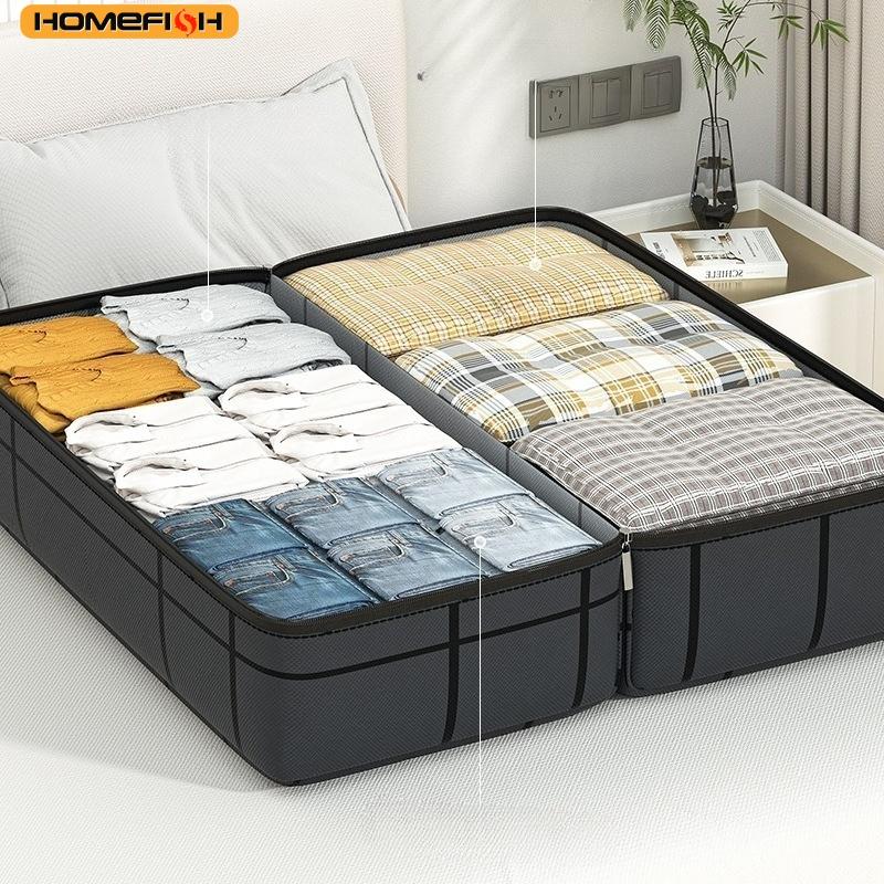 Xiaomi HOMEFISH 1PC Large Capacity and Super Load-bearing Black Composite Material Storage Bag, Dustproof and Moisture-proof